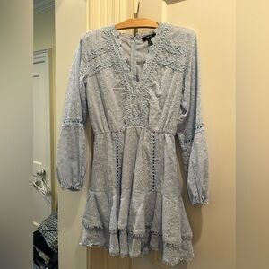 Aqua Sky Blue Crochet Dress